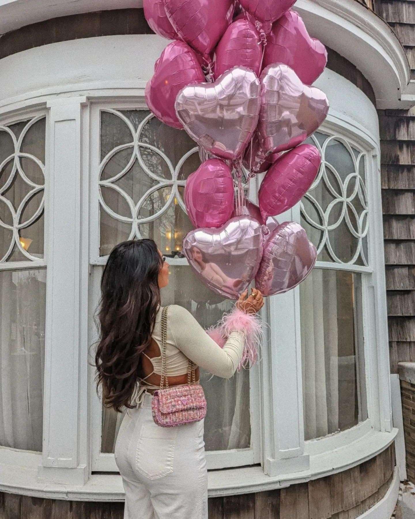 Lovoir 10 Pcs Pearl Purple Heart Shape Foil Mylar Balloons 18 Inch Love Balloons For Valentine'S Day Birthday Party Decorations