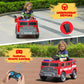 ELEMARA 12V Ride on Fire Truck, Electric Ride on Car for Kids,Battery Powered Toddler Car w/Parent Remote Control,Siren-Call,wal