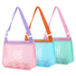 3Pcs Personalized Kids Beach Shell Bag, Initial Seashell Mesh Zipper Beach Pouch, Shell Collecting Bag for Holding Shells with A