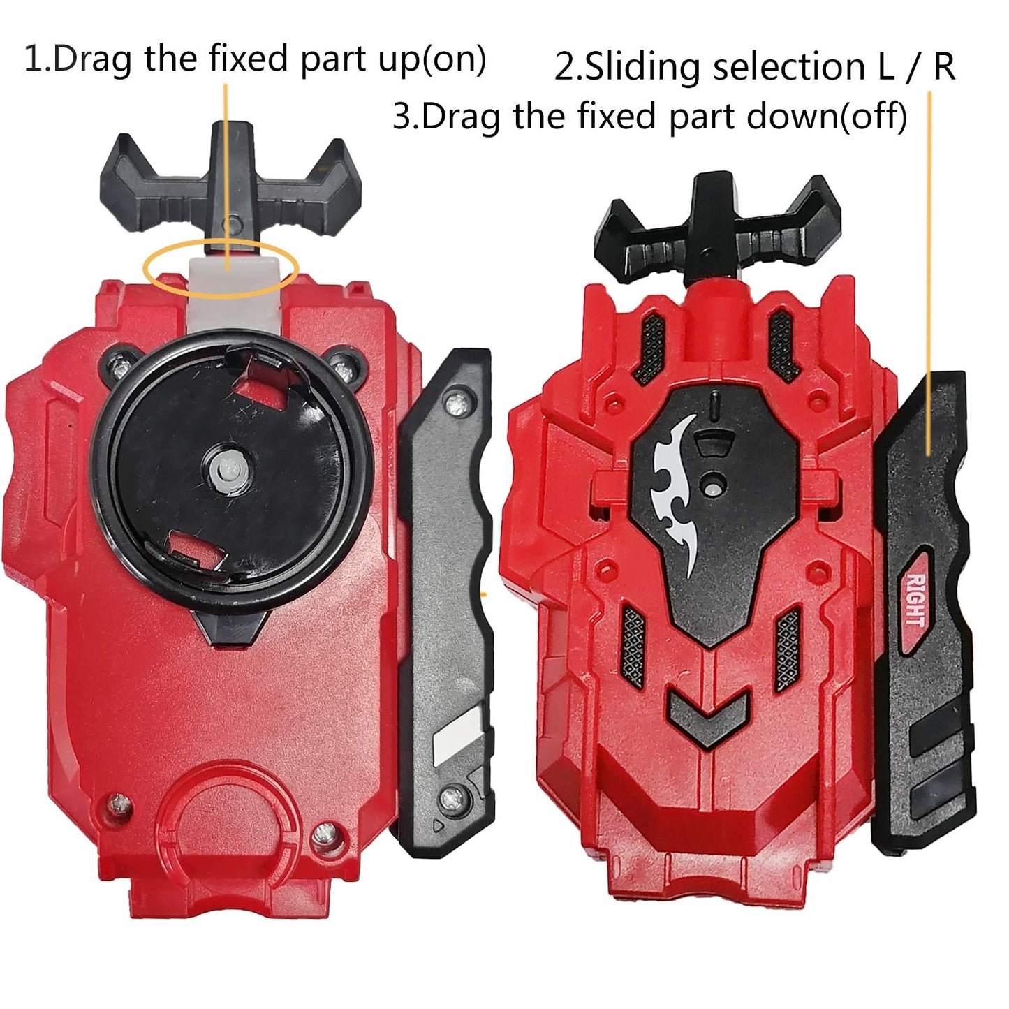 Speder Bey Gyro Blades Launcher And Grip, Battling Burst String Launcher Gyro Light Sparking Left&Right Lr Spin Top Compatible With All Bey Burst Series Bey Battling