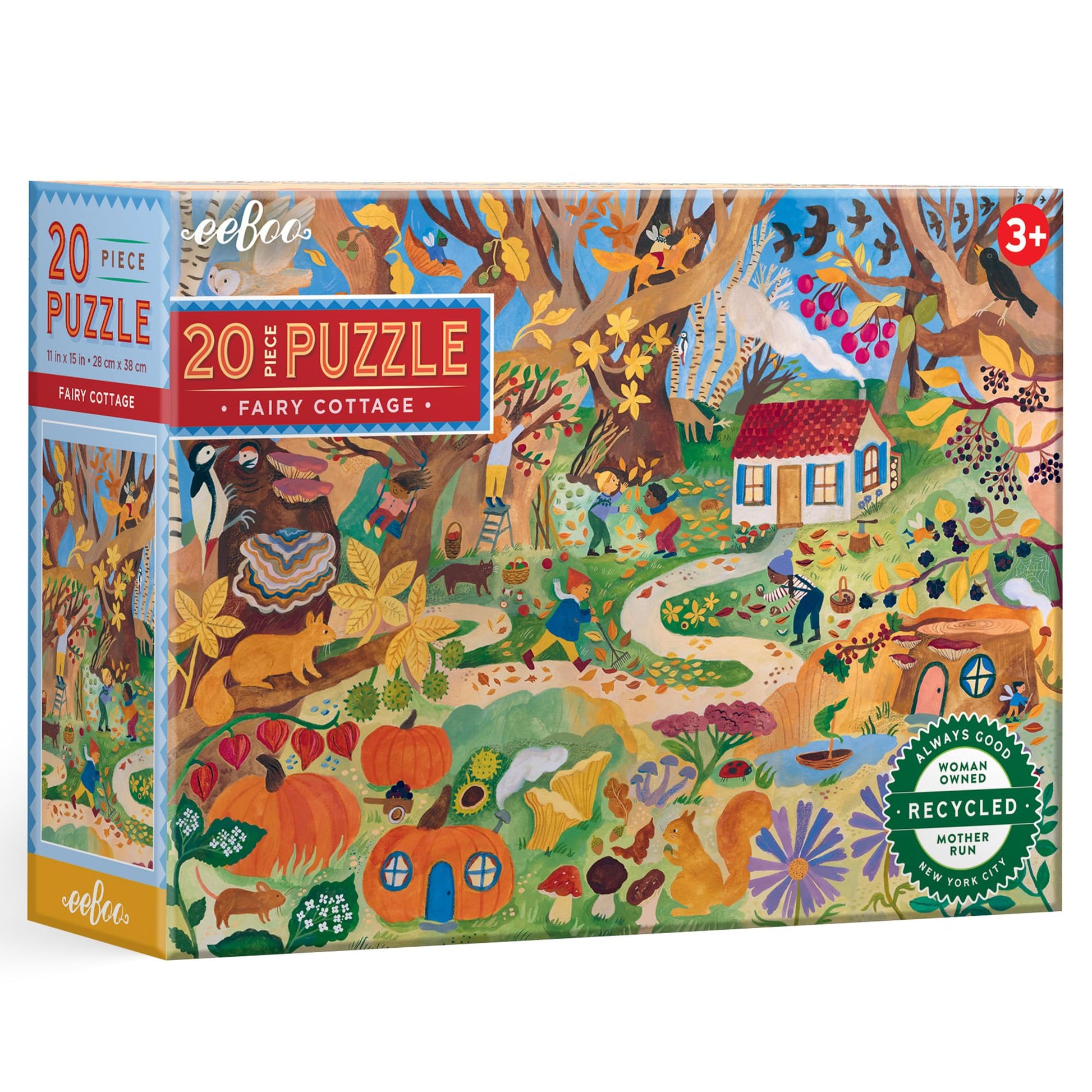 eeBoo 20 Piece Giant Floor Puzzle - Fairy Cottage Childrens Puzzle Fantasy Nature Themed, Large Pieces for Small Hands to Devel