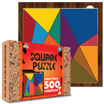 Playhills Brain Booster | Fidget Play & Wooden Square Challenge: WorldS First Puzzle By Archimedes High Iq Game With 500+ Soluti