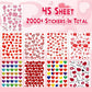 Linaye Valentines Heart Stickers For Kids - 2000Pcs Cute Valentines Day Stickers 45 Sheets Love Stickers For Cards Envelopes Cra