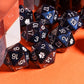HDdais 10 Pack Glitter D20 Dice, Set of 10, 20 Sided Dice Black Mixed Blue D20 Polyhedral Dice for DND RPG MTG Tabletop Game