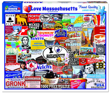 White Mountain Puzzles I Love Massachusetts Puzzle, 1 Ea