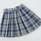 Womens Short Pleated Plaid Costumes Skirt(Blue White Mixed Light Blue,2Xl)