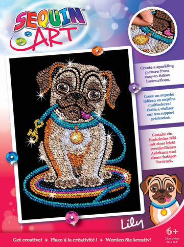 Sequin Art Red, Pug, Sparkling Arts and Crafts Picture Kit, Creative Crafts, Multicolor (1502)