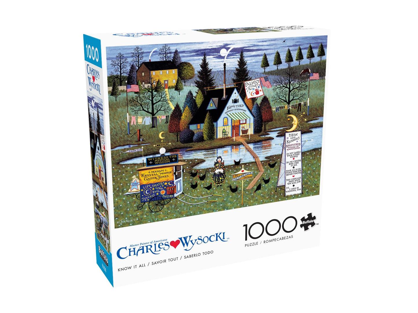 Buffalo Games 1000 Piece Jigsaw Puzzle - Charles Wysocki Know It All Americana Folk Art, Paper Material