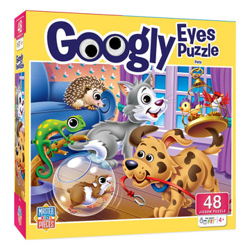 Masterpieces - 48 Piece Jigsaw Puzzle For Kids 4+ Years, Pets With Googly Eyes, Educational And Fun Game, Gift Idea For Children
