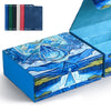 Uaono Card Storage Box For Mtg, Trading Card Deck Box Holds 1800+ With 6 Dividers, Leather Printing Magnetic Closure Card Storage Case Fits Tcg Ccg Sports Cards (Blue, Water Drop)