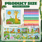 Fullhawl 24 Pack Wild Animal Puzzles Jungle Safari Color Your Own Puzzles DIY Wild One Jigsaw Puzzles with 12 Stackable Crayons and 12 Bags for Safari Theme Gifts Birthday Party Supplies