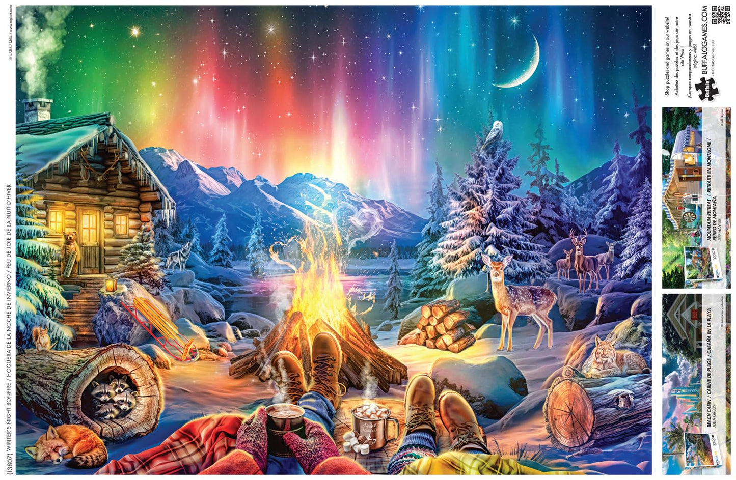 Buffalo Games LARS Winter's Night Bonfire 1000 Piece Jigsaw Puzzle - Large Multicolor Paper Model 13807 for Adults