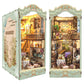 Diy Book Nook Kit - Bookend Diorama With Led - 3D Wooden Puzzle Diy Miniature House Kits - Bookshelf Insert Decor - Booknook Dol