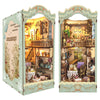 Diy Book Nook Kit - Bookend Diorama With Led - 3D Wooden Puzzle Diy Miniature House Kits - Bookshelf Insert Decor - Booknook Dol
