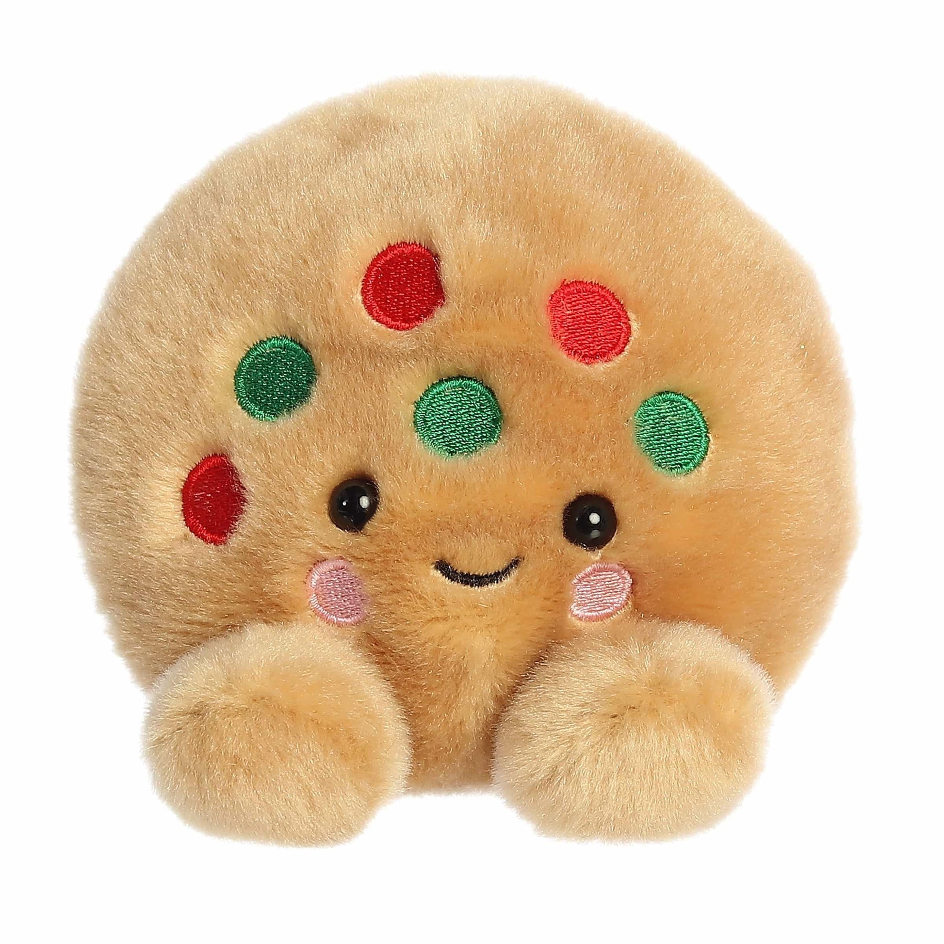 Aurora Festive Palm Pals Kringle Cookie Stuffed Animal - Fun Collectible Plush for Kids and mature-themed Collectors - Perfect for Holiday Decorations or Gifts - Brown 5 Inches