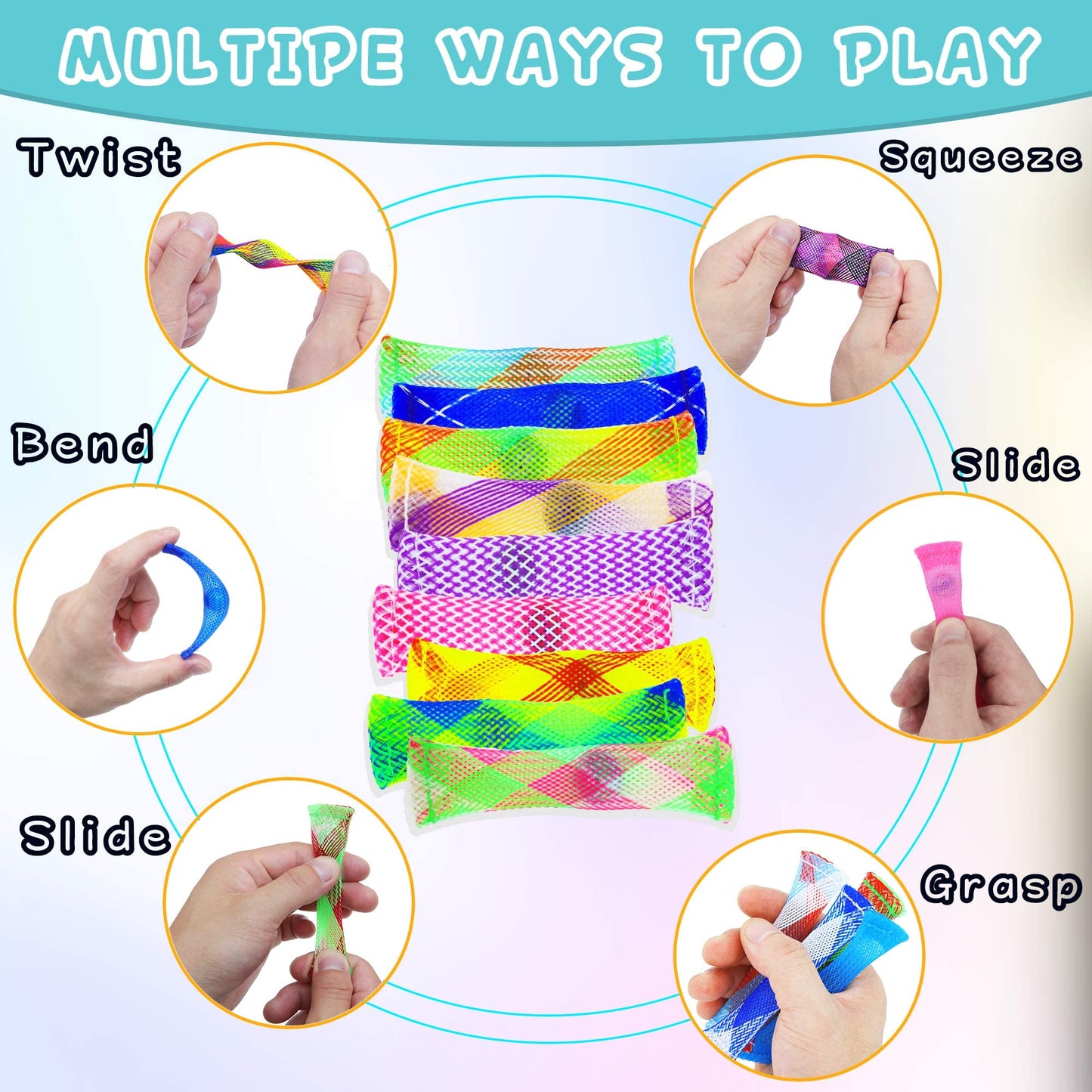 100 Pieces 40 Mixed Color Marble Mesh Fidget Toys,Fidget Toy Stress Relieve Toy, Focus Enhance, Marble And Mesh Fidgets For Adults And Children With Adhd Add Ocd Autism