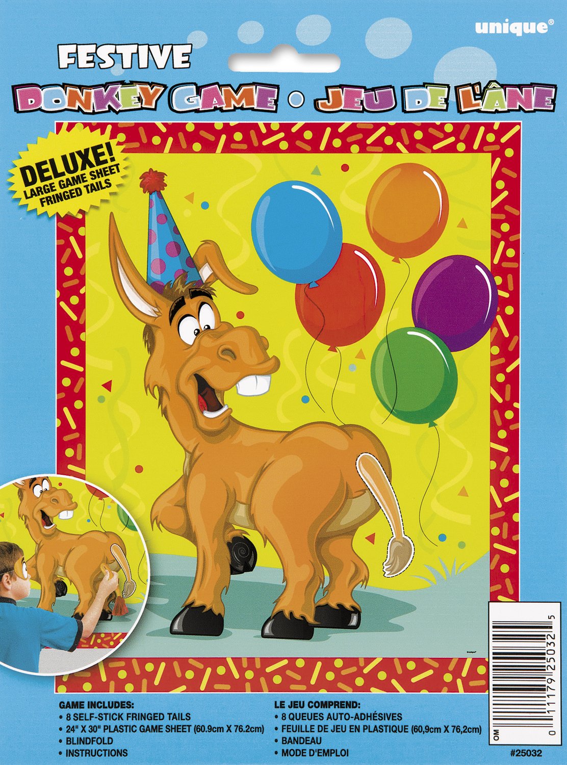 Deluxe Pin the Tail on the Donkey Party Game - (Pack of 12) - enhanced Quality Materials - Perfect for Kids and mature-themeds