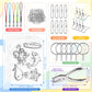 Petdcheb Shrink Paper Kit, 160 Pieces Art Craft Kit Including 25 Patterned Shrink Plastic Sheets, Keychain And Jewelry Accessori
