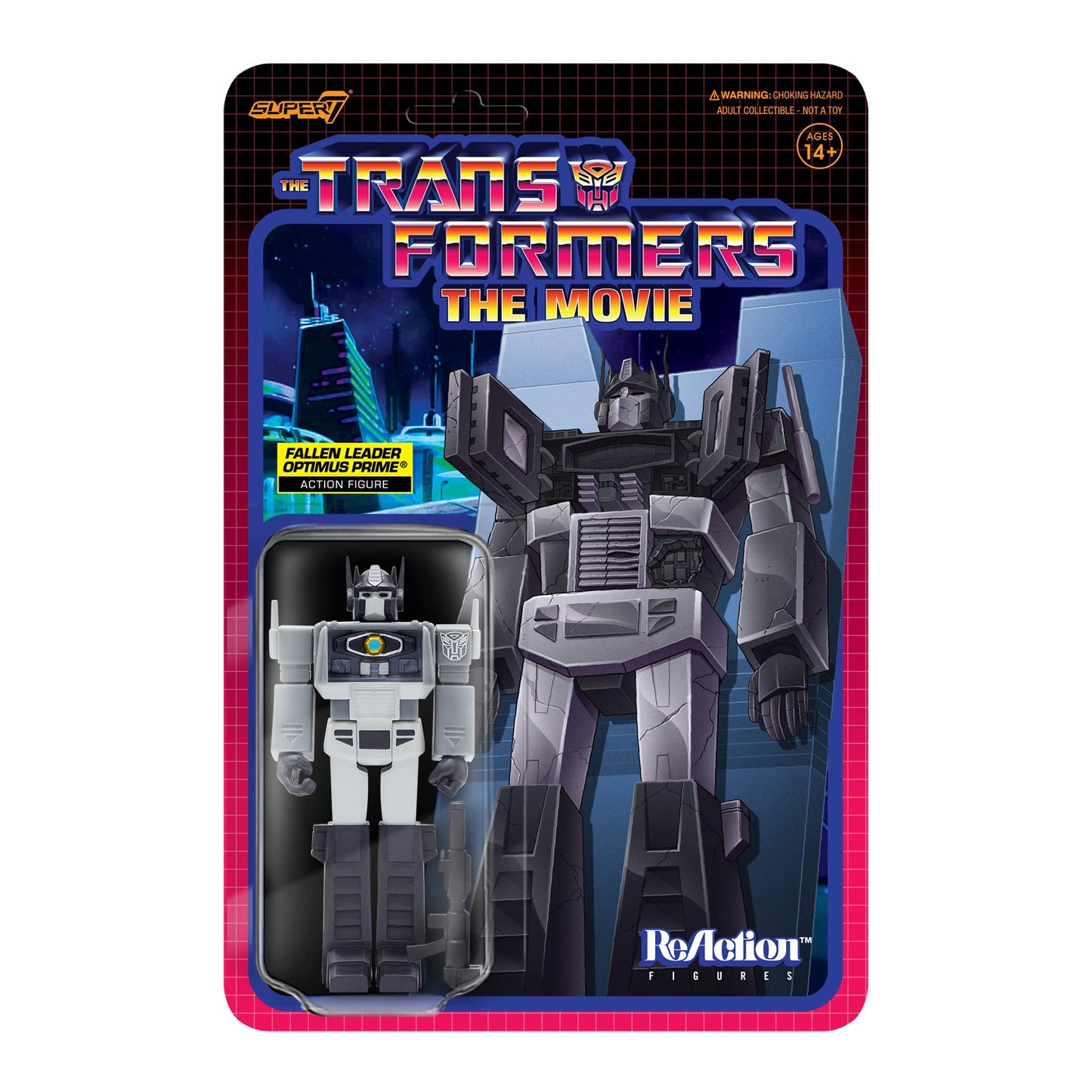 Super7 Transformers Fallen Leader Optimus Prime 3.75 In Reaction Figure
