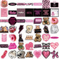 Cool But Cute Y2K Stickers (55 Pieces) - Kawaii, Black & Pink Themed, Waterproof | Stickers For Kids, Girls, Teens, Laptop, Wate