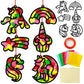 Qyeahkj 36 Set Unicorn Suncatchers Crafts for Kids DIY Unicorn Tissue Paper Crafts Window Stained Glass Effect Rainbow Hanging D