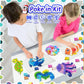 mom&myaboys Mess-Free Poke Art for Kids Ages 4-8 - Ocean Animals Craft Kit (8 Sea Creatures: Jellyfish, Dolphin, Turtle & More)