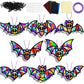 QOUBAI 32 Sets Halloween Bats Suncatchers Craft Kit DIY Window Stained Glass Effect Halloween Bats Paper Crafts Home School Clas