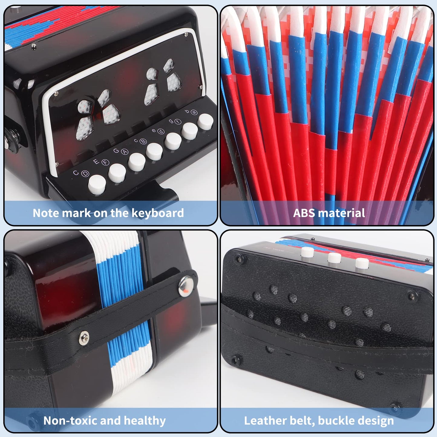 Kids Accordion, Horse 10 Keys Control Kids Accordion Musical Instruments For Kids Children Beginners Lightweight And Environment