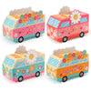ANGOLIO 12Pcs Groovy Party Favor Boxes Groovy Hippie Peace Bus Centerpiece Birthday Party Decorations Peace Signs Daisies Rainbo