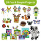 Craftikit® Fairy Garden Crafts for Kids - 20 All-Inclusive Paper Kits, Large Size, Ideal for Ages 3-10, Model CK005