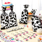 Chunful 148 Pcs Cow Party Favors Include cow Print Gift Bag Cute Keychain Elastic Silicone Bracelets Animal Stickers for Kids Gi