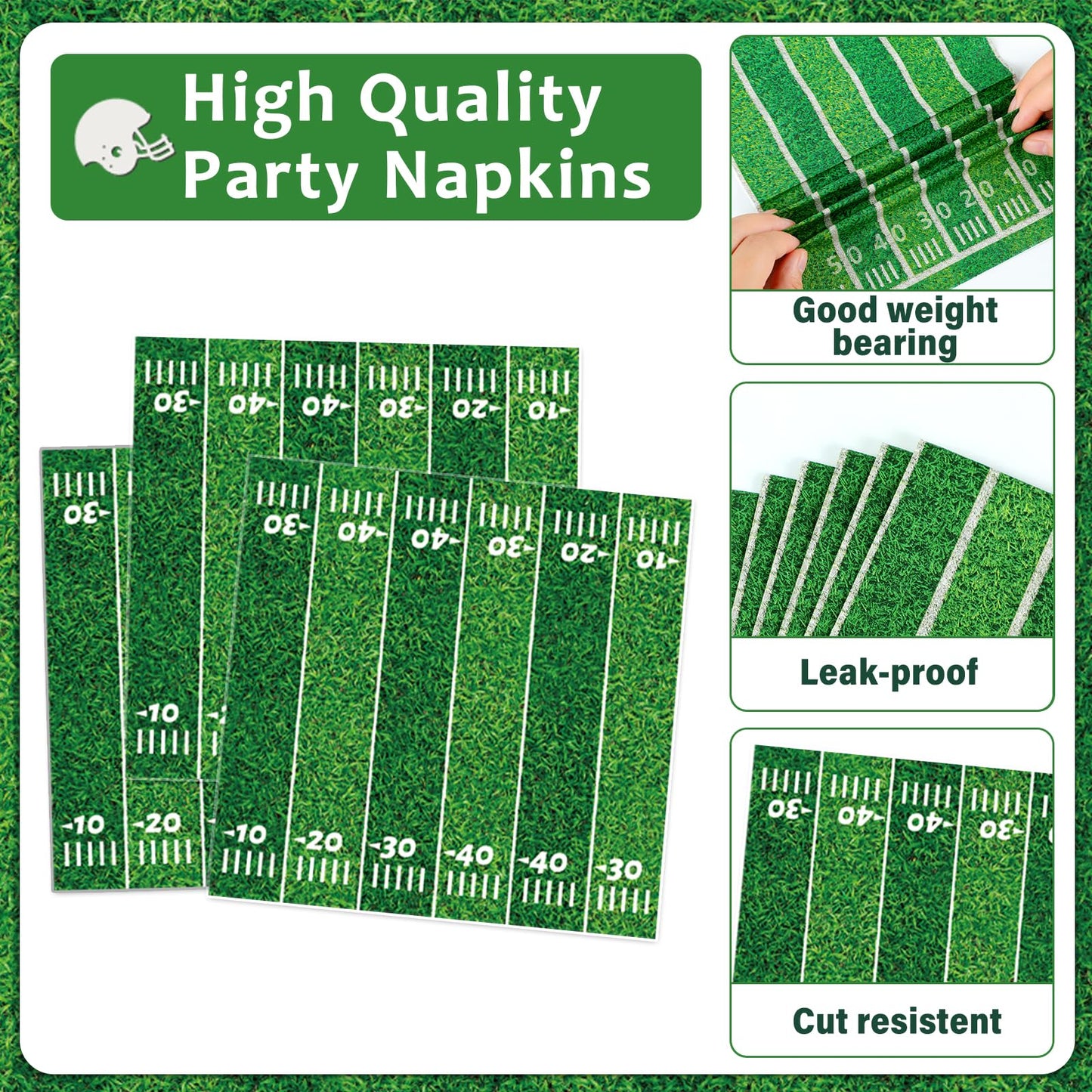 Qyeahkj 100 Pcs Football Party Supplies Set Football Birthday Plates And Napkins Sports Party Tableware Packs Decorations Sports