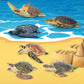 Toymany 6PCS Sea Turtle Figurines Set - Realistic Plastic Ocean Animals for Kids, Educational Toy, Cake Toppers, Birthday Gift
