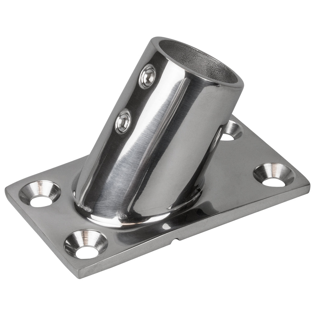 Sea-Dog Rail Base Fitting Rectangular Base 60&deg; 316 Stainless Steel - 1-7/8 x 3-1/4 - 1 OD