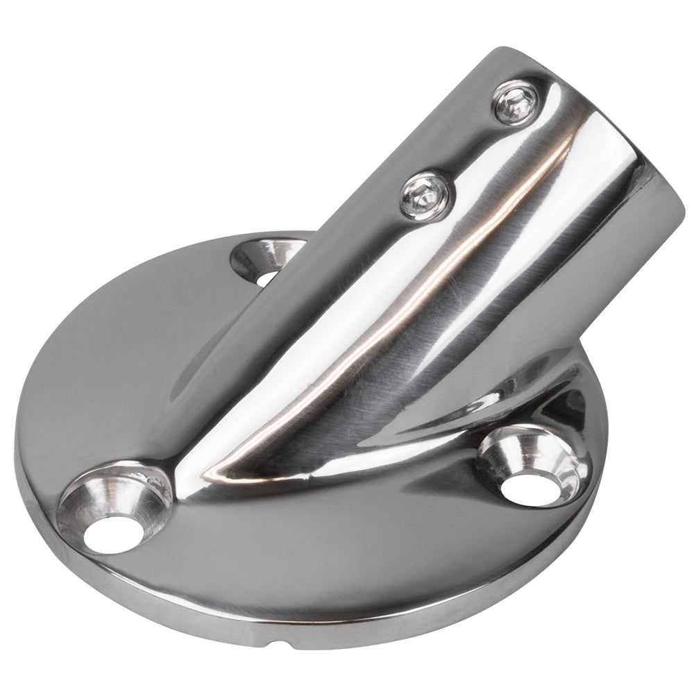 Sea-Dog Rail Base Fitting 2-3/4 Round Base 30&deg; 316 Stainless Steel - 1 OD