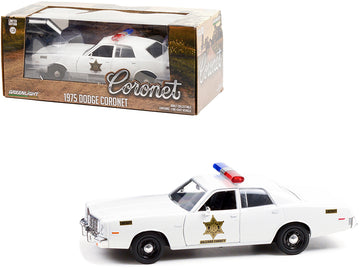1975 Dodge Coronet White ''Hazzard County Sheriff'' 1/24 Diecast Model Car By Greenlight
