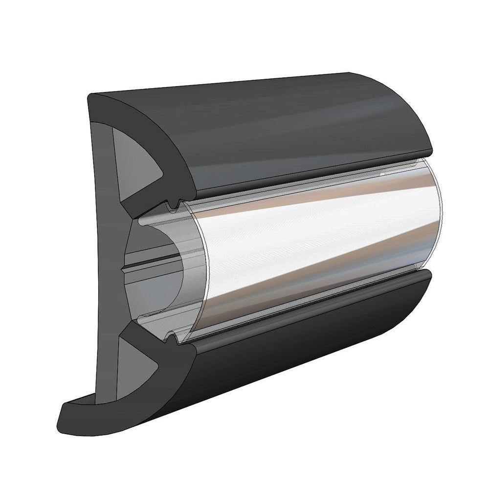 TACO Large SuproFlex Rub Rail 2.5 x 1 - Black
