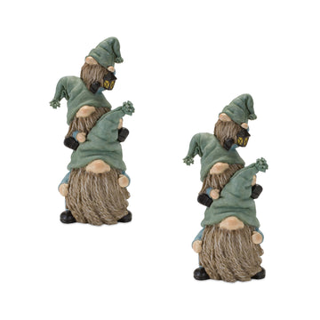 Melrose Triple Gnome Stack Figurine, 11-Inch Height, Resin, Christmas Elegant Home Decoration Collection