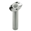 C.E. Smith Flush Mount Rod Holder - 15 Degree &amp; 9 Depth - Stainless Steel - Cast Gimbal - White Vinyl Liner