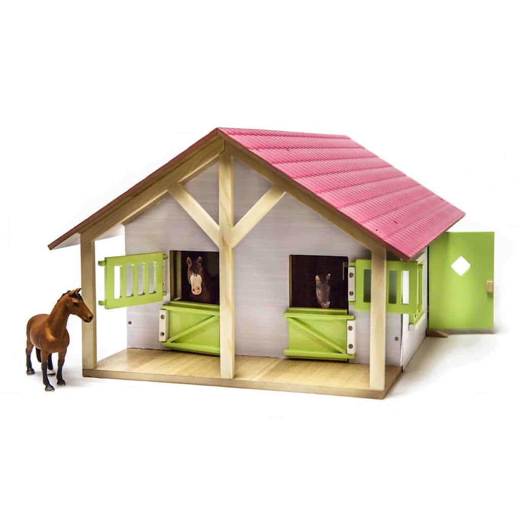 Kids Globe Farm Stables with 2 Boxes and 1 Workshop 1:24 610168