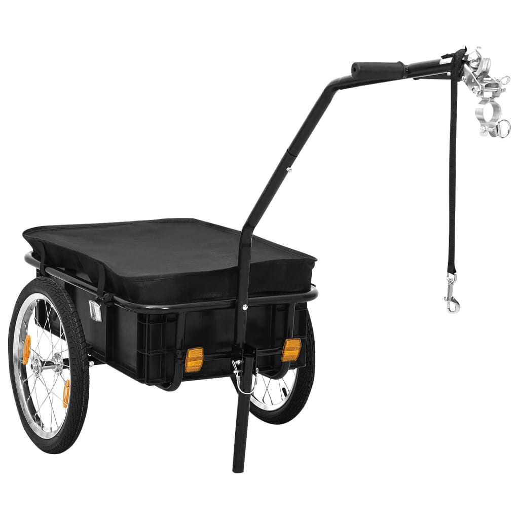 vidaXL Bike Trailer/Hand Wagon 61.0x23.6x32.7 Steel Black
