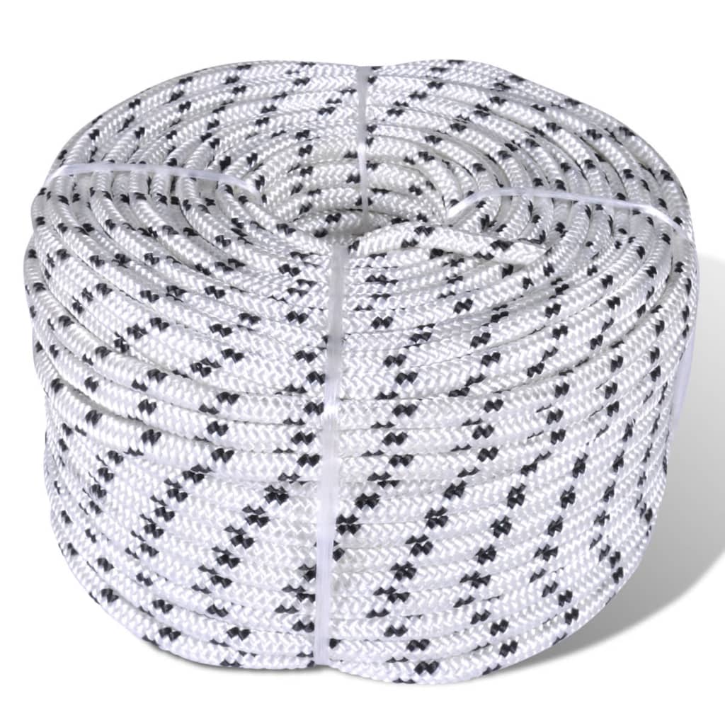 vidaXL Braided Rope Coil Boat Line Polyester 0.24x1968.5