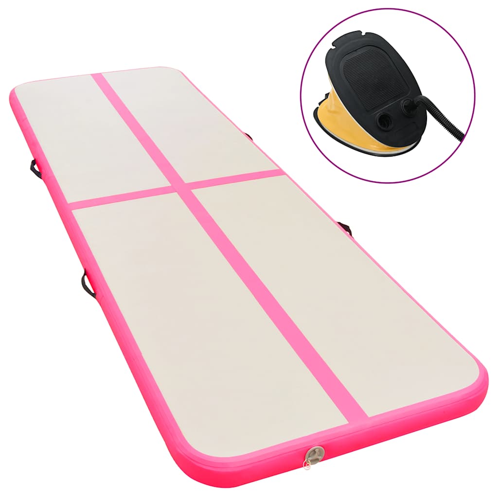 vidaXL Inflatable Gymnastics Mat with Pump 118.1x39.3x3.9 PVC Pink