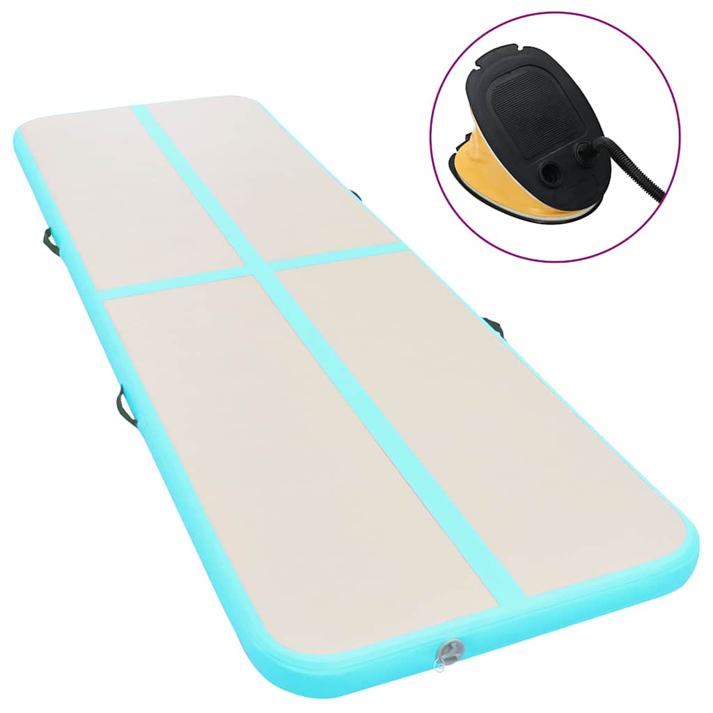 vidaXL Inflatable Gymnastics Mat with Pump 118.1x39.3x3.9 PVC Green