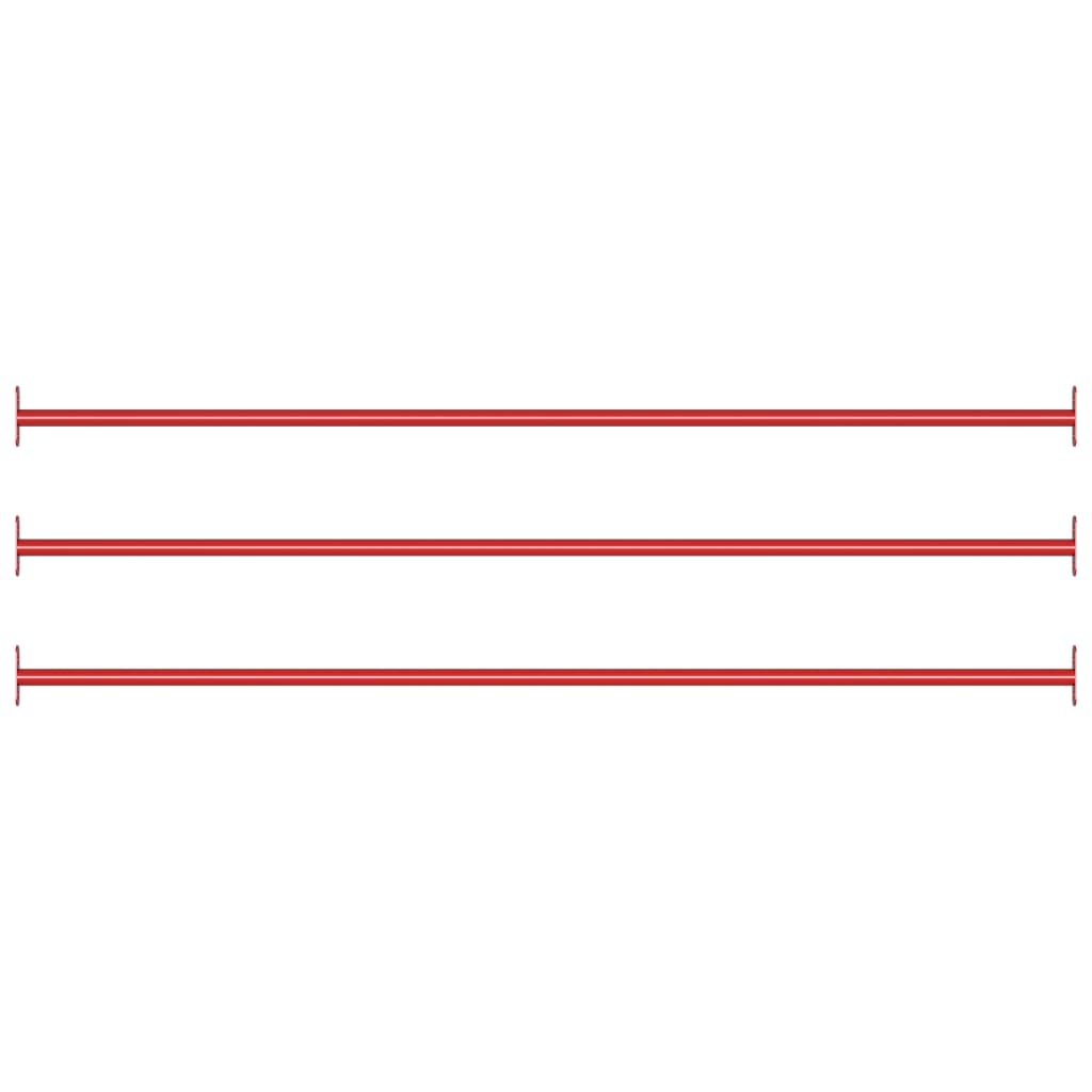 Vidaxl Turning Bars 3 Pcs 49.2'' Steel Red