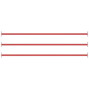 Vidaxl Turning Bars 3 Pcs 49.2'' Steel Red