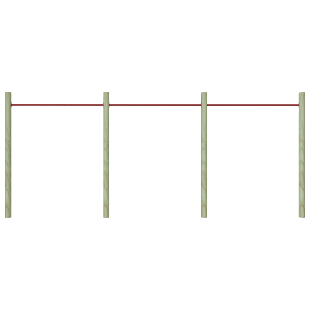 Vidaxl Turning Bars 3 Pcs 49.2'' Steel Red