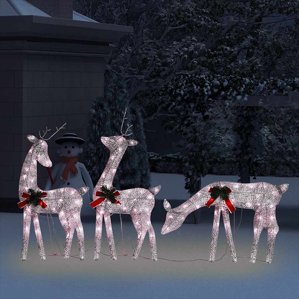 Vidaxl Christmas Reindeer Family 106.3'X2.8'X35.4' Gold Warm White Mesh