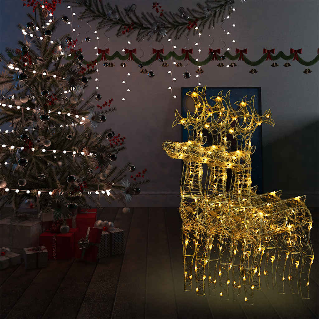 vidaXL Reindeer Christmas Decorations 3 pcs 23.6x6.3x39.4 Acrylic