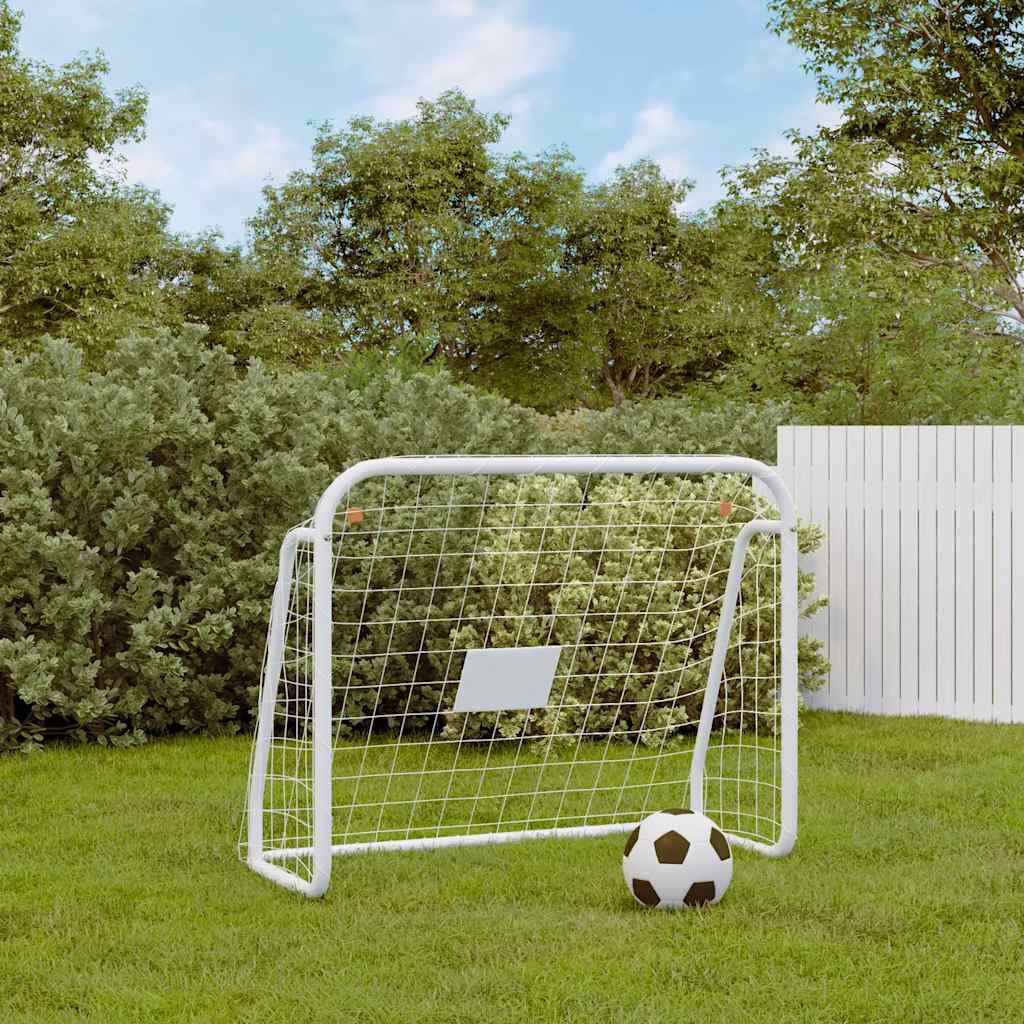 vidaXL Football Goal with Net White 49.2x37.8x23.6 Steel&Polyester